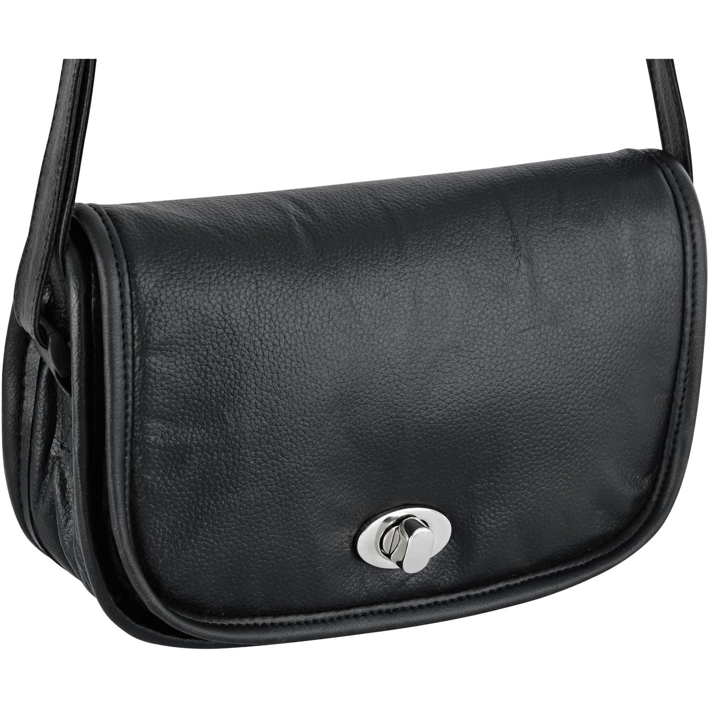 DS8500 Women's Black Construction Leather Purse/Shoulder Bag