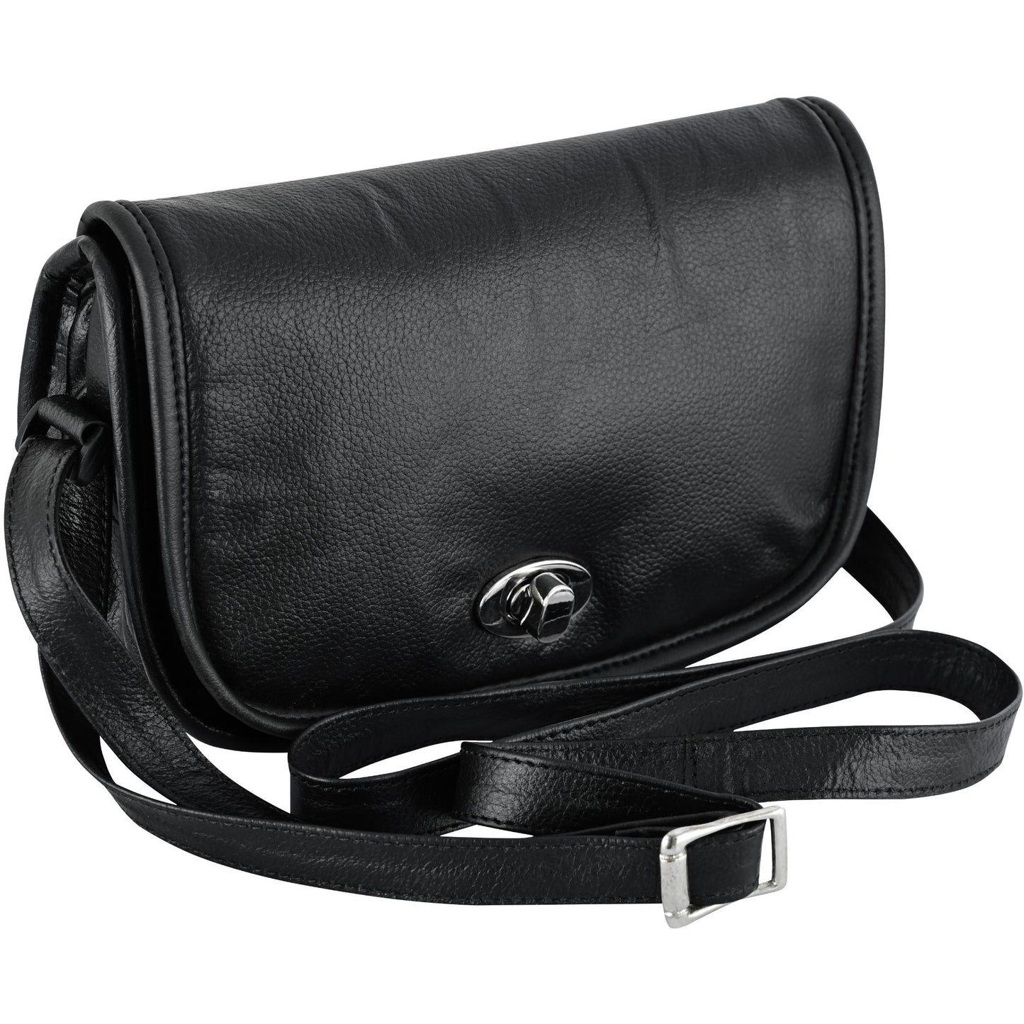 DS8500 Women's Black Construction Leather Purse/Shoulder Bag