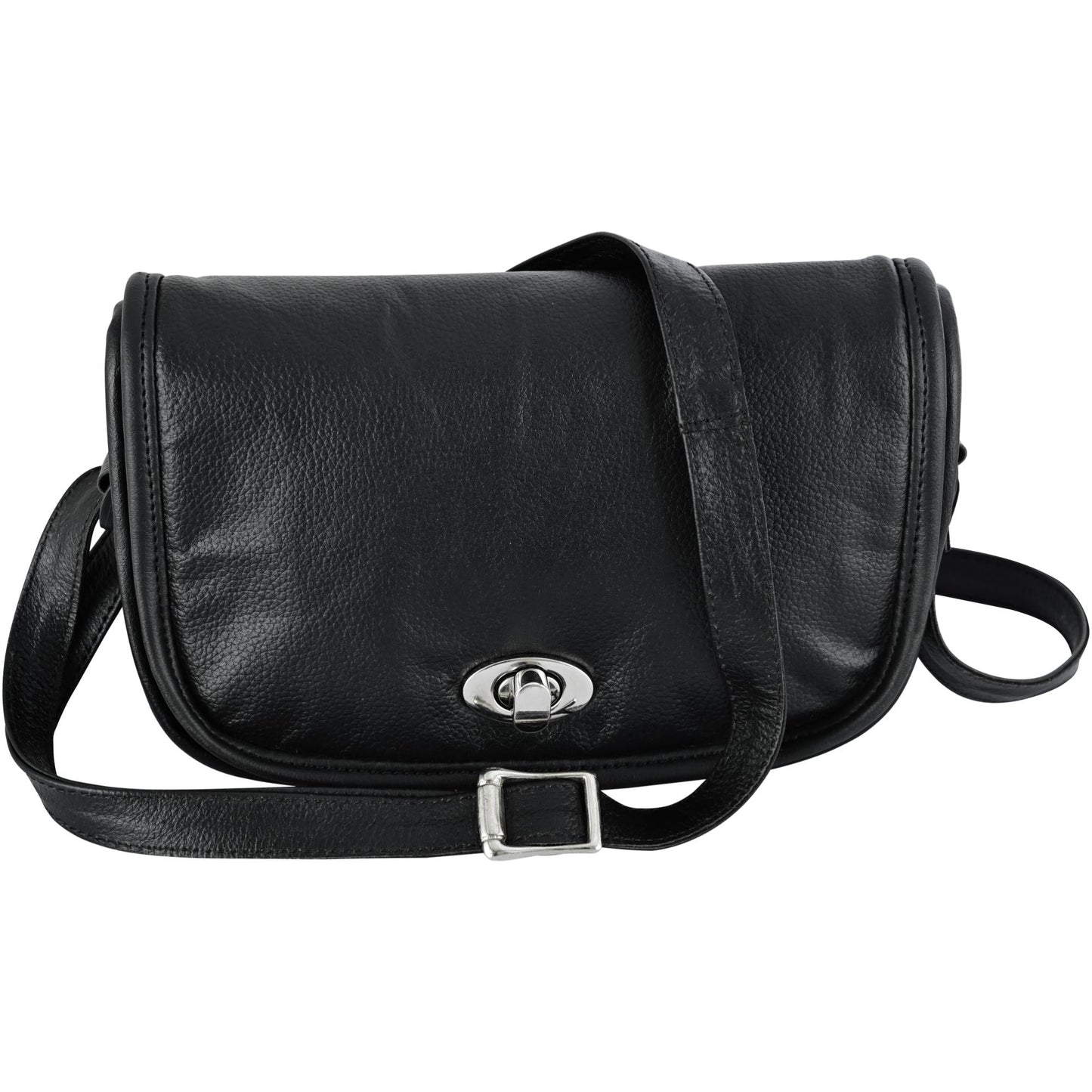 DS8500 Women's Black Construction Leather Purse/Shoulder Bag