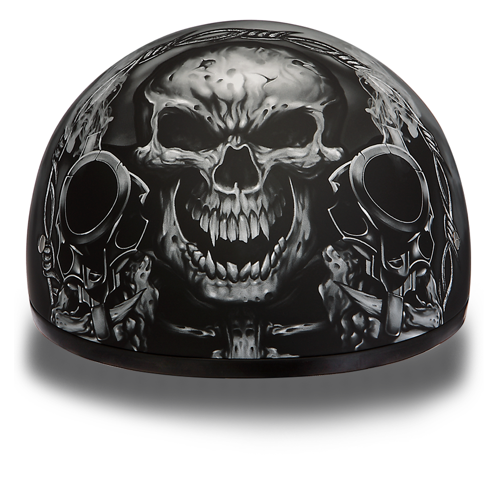 D6-G D.O.T. DAYTONA SKULL CAP - W/ GUNS