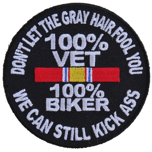 P5010 100 Percent Vet 100 Percent Biker We Can Still Kick Ass Patch