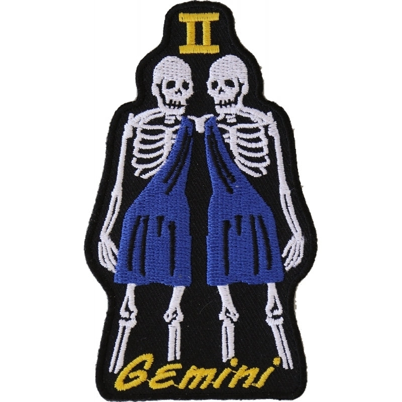 P5476 Gemini Skull Zodiac Sign Patch