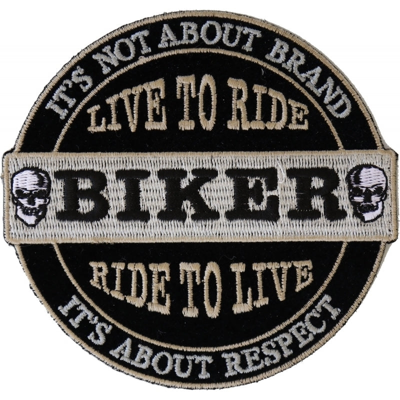 P4634 It's Not About Brand, It's About Respect Biker Patch Small