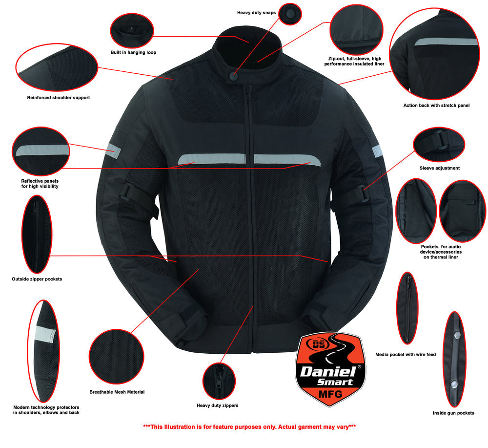 DS764 Men's Racer Mesh Jacket - Black