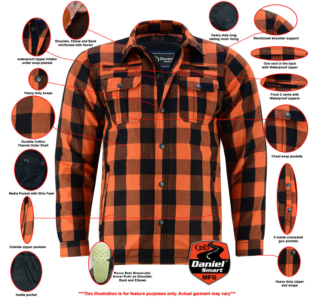 DS4675 Armored Flannel Shirt - Orange