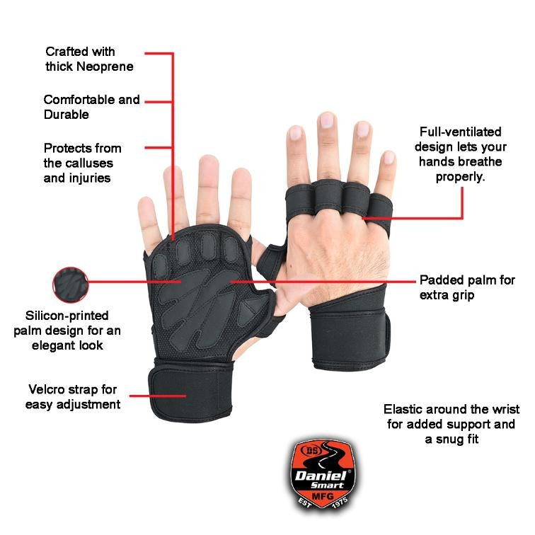 Full Life Black Cross Training Gym Glove