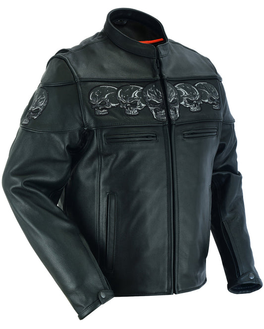 DS700 Men's Scooter Jacket w/Reflective Skulls