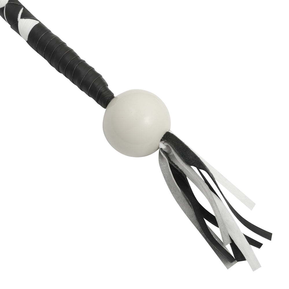 GBW212B Leather Biker Whip-White/black W / White Pool Ball