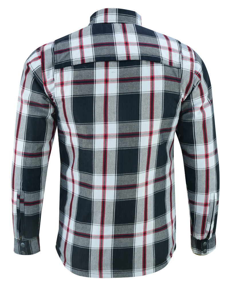 DS4672 Armored Flannel Shirt - Black, White & Red