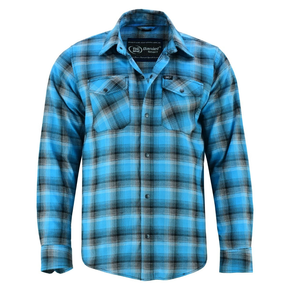 DS4683 Flannel Shirt - Blue and Black Shaded