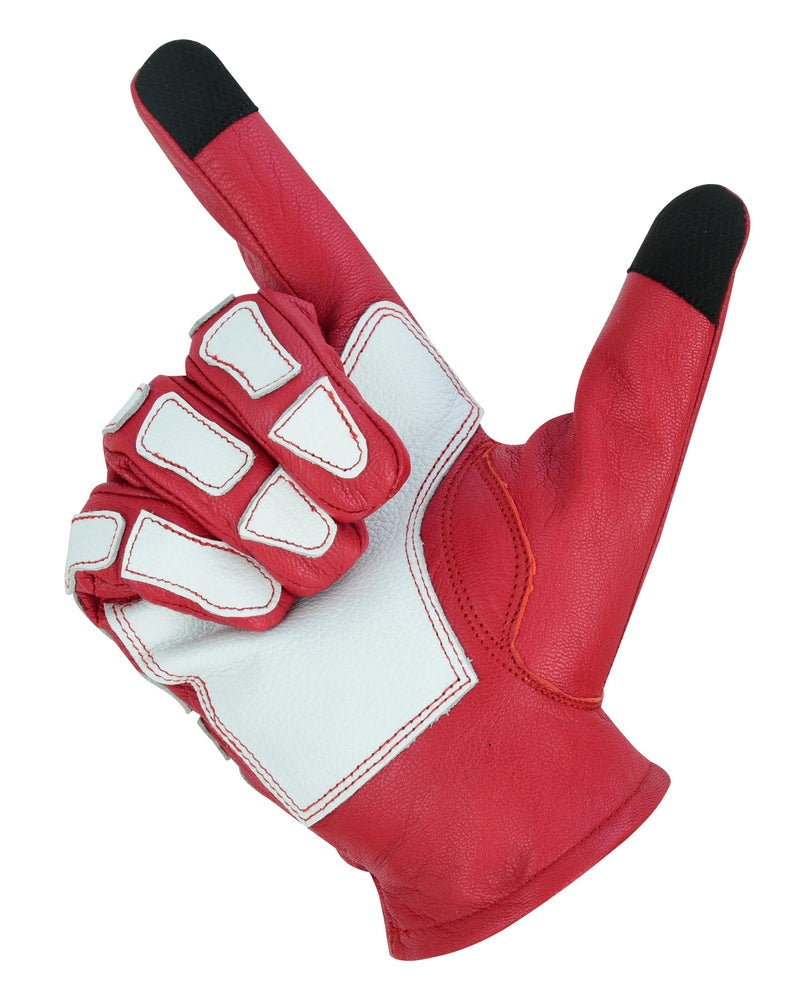 Skeletal Grip Red and White Skeleton Design Riding Glove