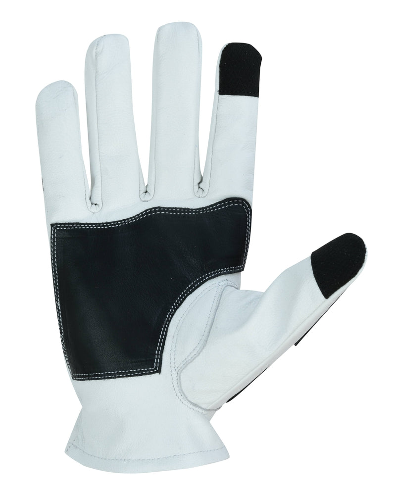 Glove Grace White and Black Skeleton Hand Riding Glove