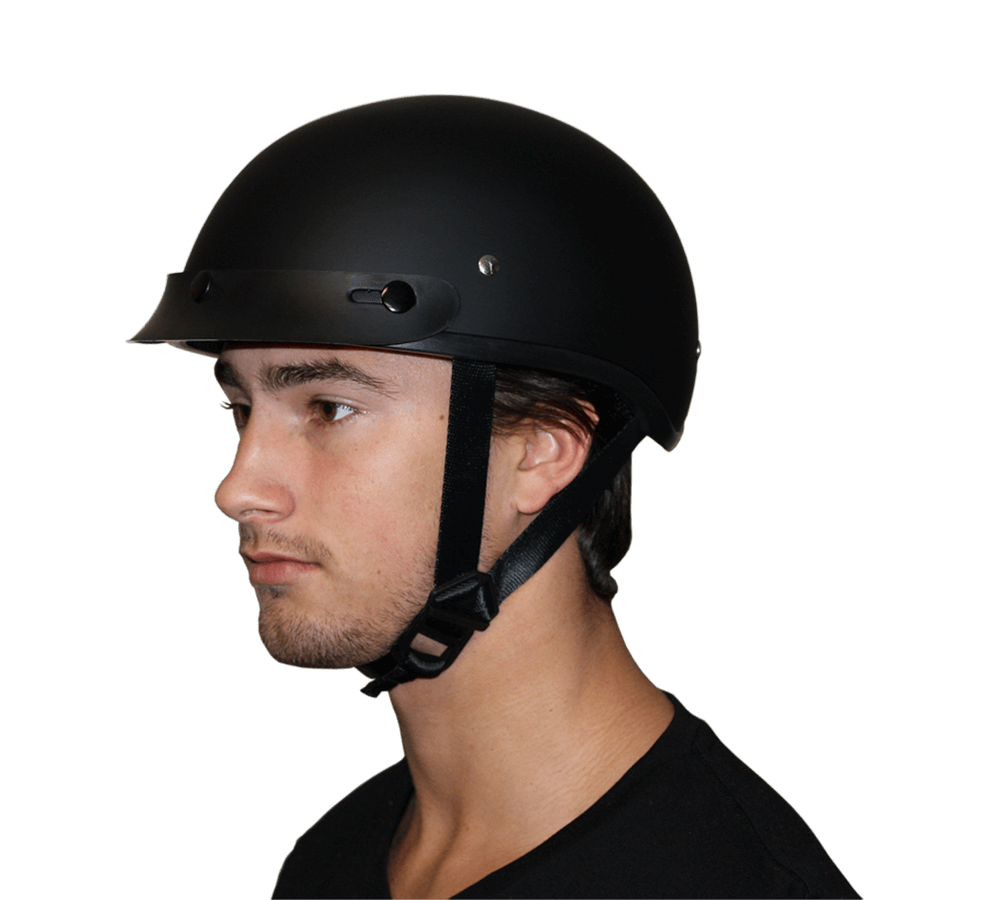 D1-ANS D.O.T. DAYTONA SKULL CAP W/O VISOR - HI-GLOSS BLACK