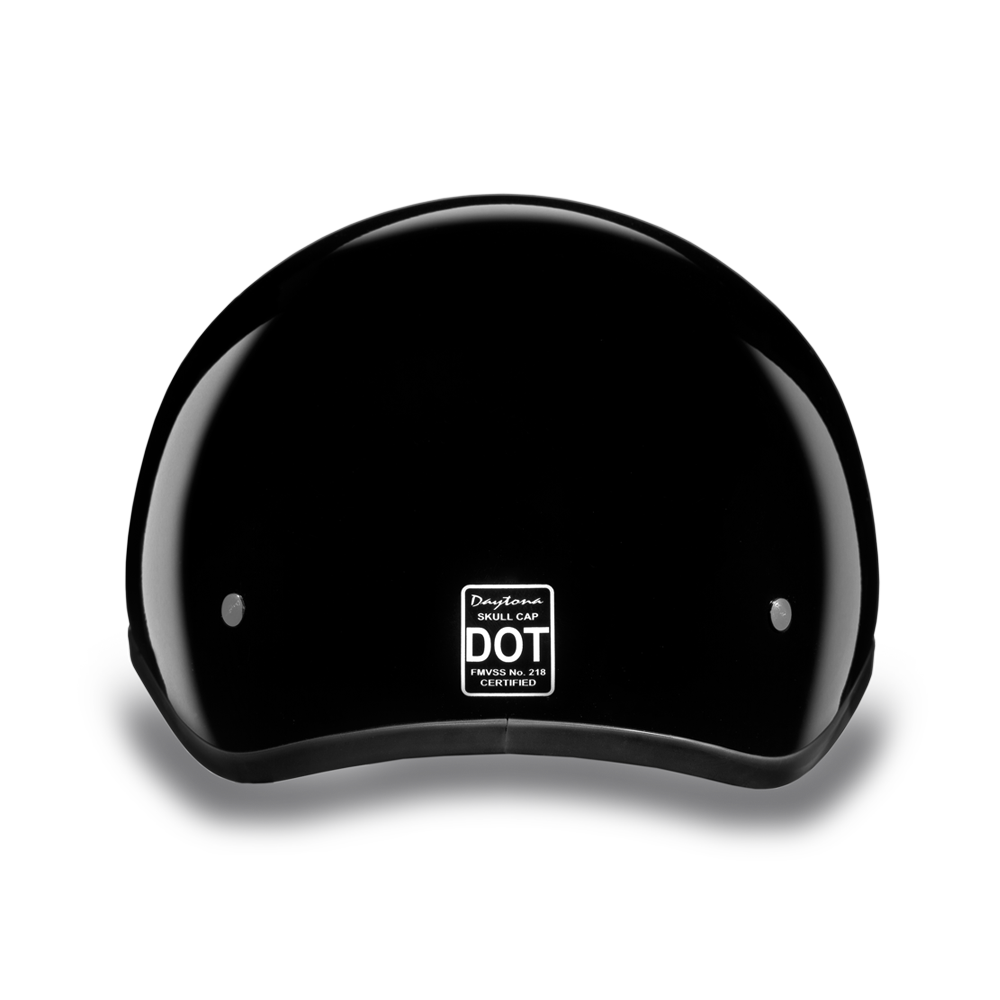 D1-A D.O.T. DAYTONA SKULL CAP- HI-GLOSS BLACK